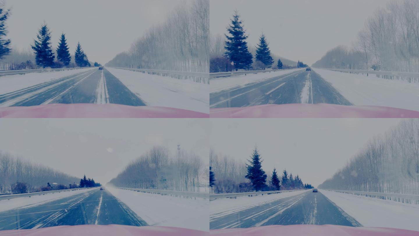 冬季高速公路冰雪路面开车需与前车保留车距