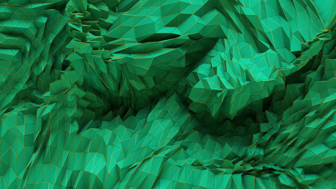 【4K时尚背景】金绿几何3D立体空间构成