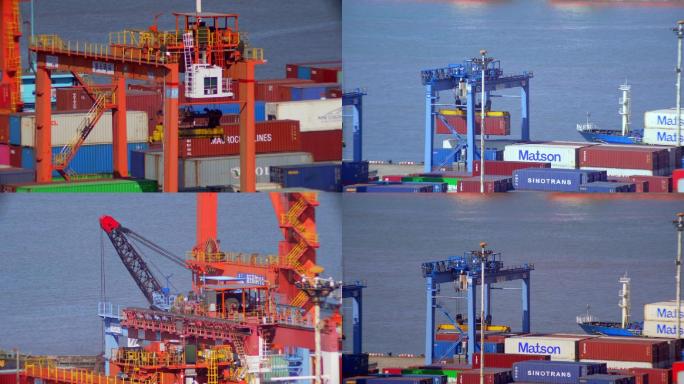 厦门港口码头集装箱视频素材码头作业