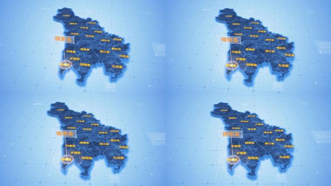 四川甘孜藏族自治州得荣县三维科技地图