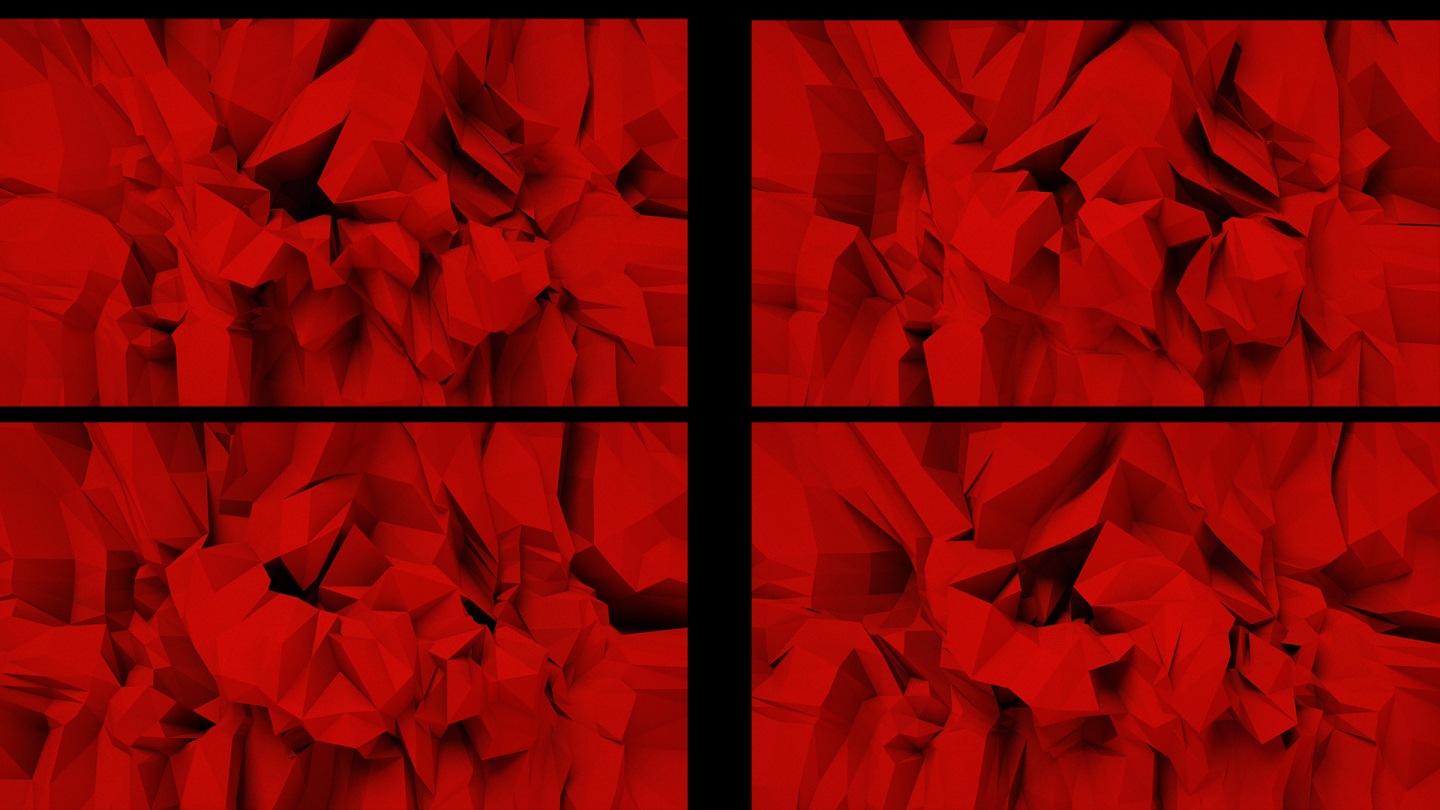 【4K时尚背景】红色几何三角抽象折纸意象