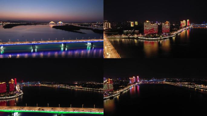 襄阳三桥延时航拍夜景