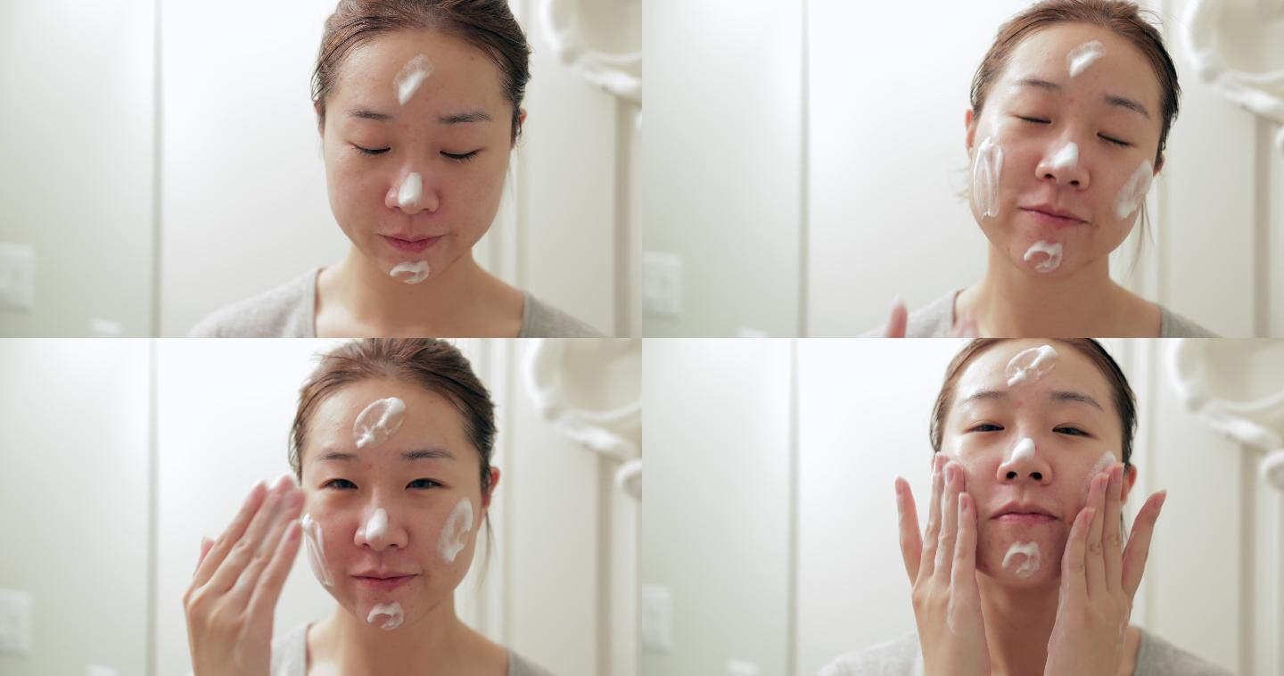女子洗脸