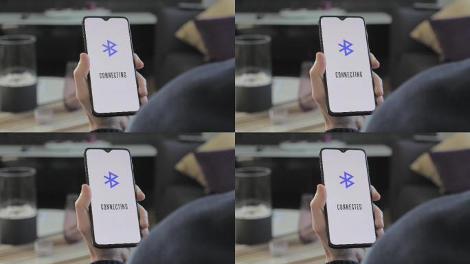 智能手机连接蓝牙配对强度视频素材玩手机信