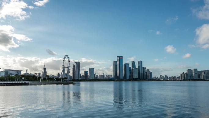 前海深圳欢乐港湾日出：未来中国的曼哈顿