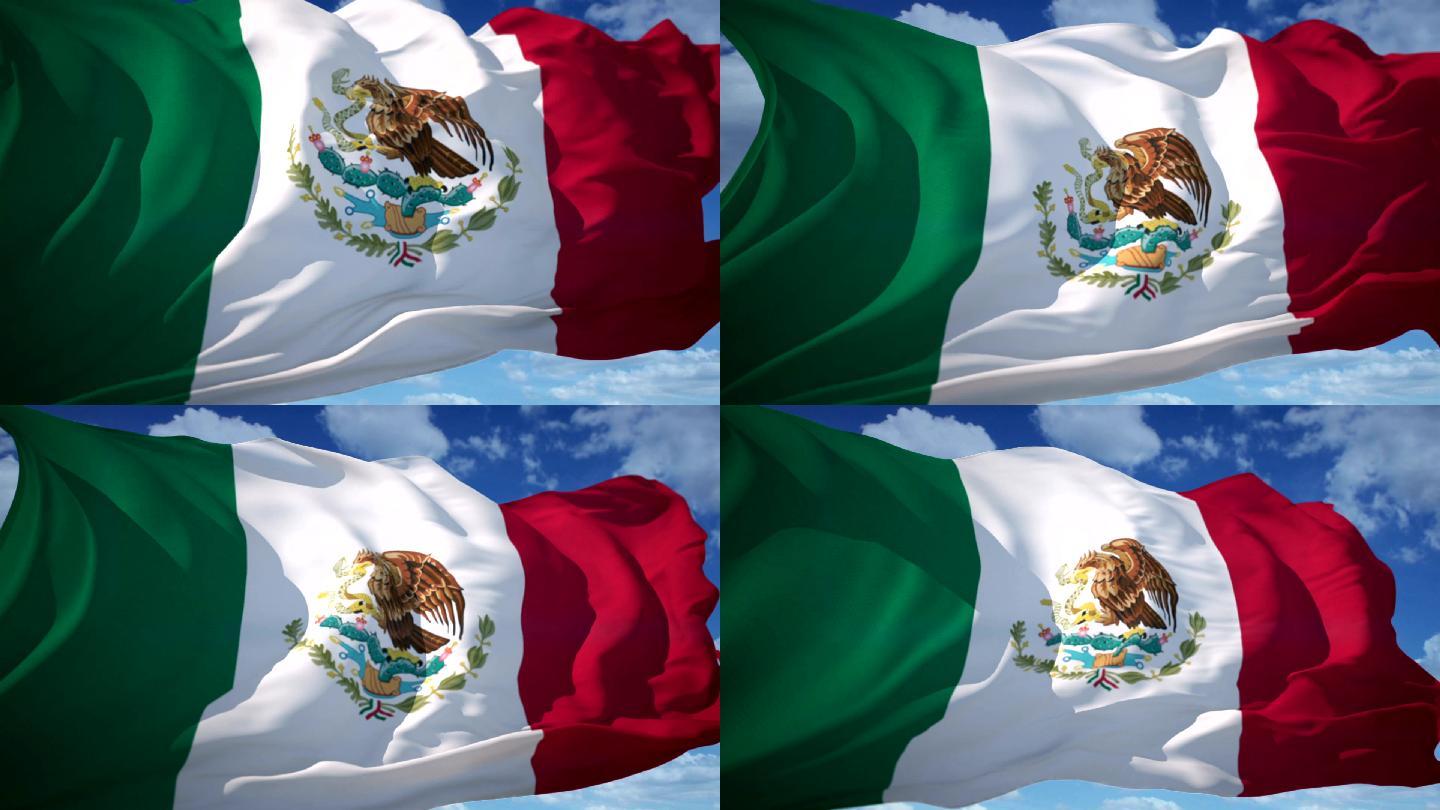 墨西哥国旗墨西哥国旗飘动