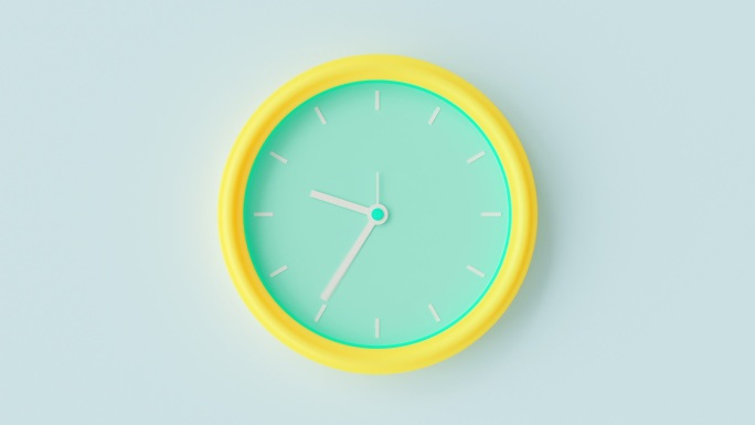 时钟黄绿色粉彩颜色延时。