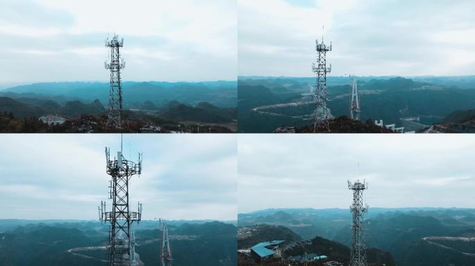 5g基站建设城市通信网络信号发射塔无线网