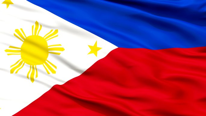 特写镜头挥舞着菲律宾国旗