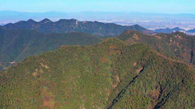 航拍杭州西湖区午潮山国家森林公园