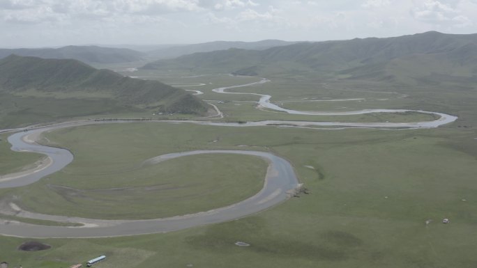 红原月亮湾湿地远景