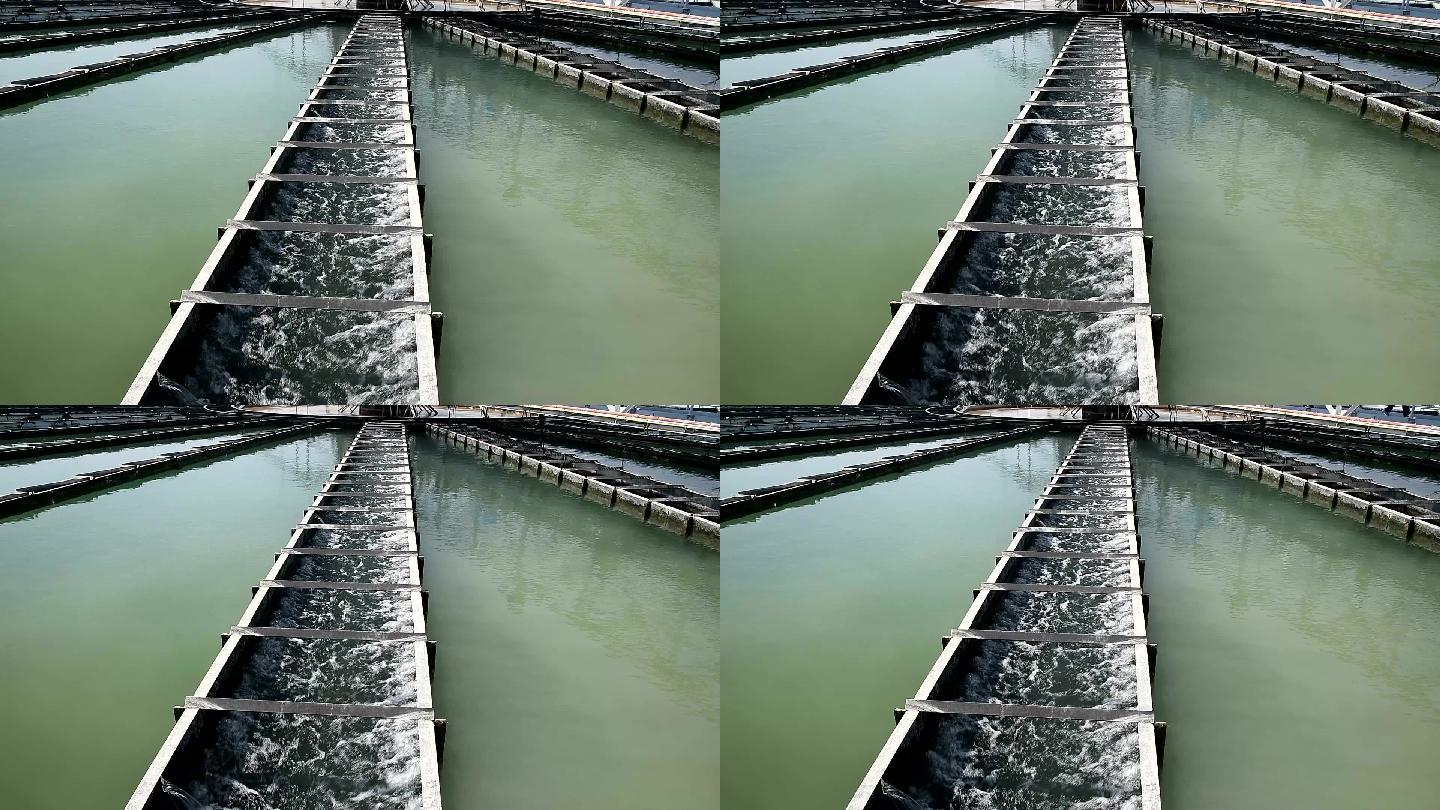 水处理厂的澄清池视频素材污水处理工厂过滤
