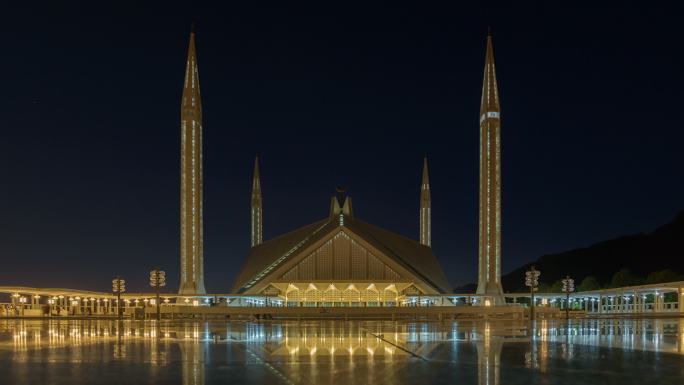 费萨尔清真寺延时设计美感宏伟大气高塔景区