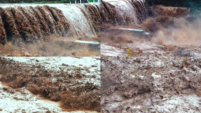 高清升格山西水灾洪水泥石流自然灾害