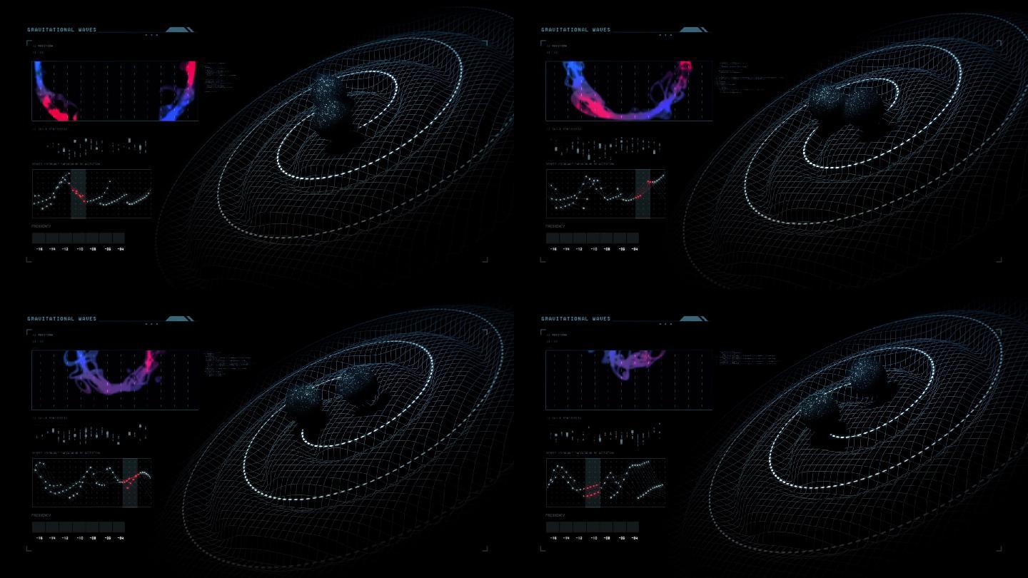 引力波。三维运动图形视频