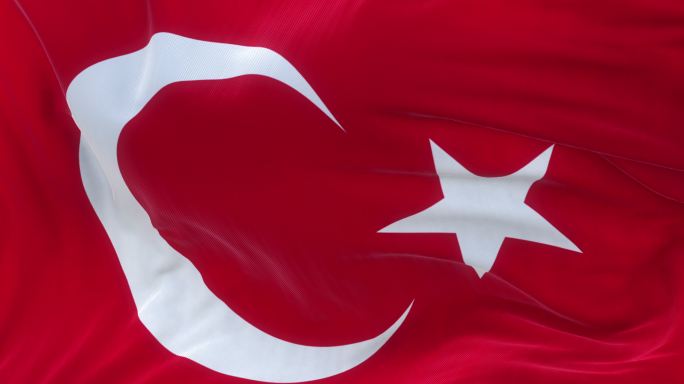 土耳其国旗缓缓飘扬