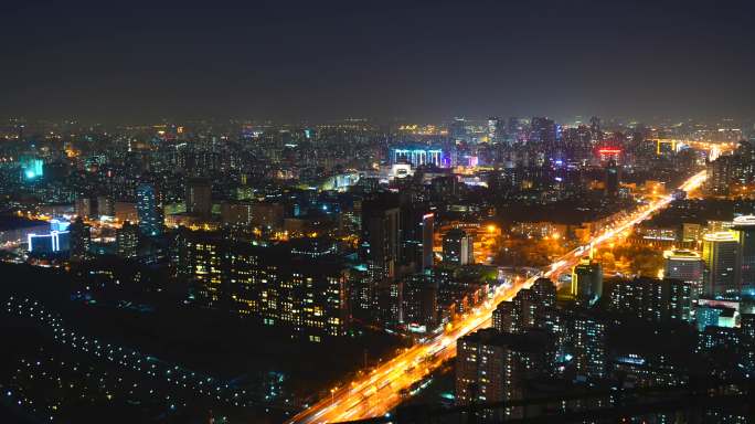 北京夜景车流