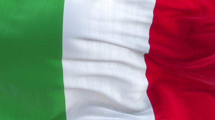全屏意大利国旗缓缓飘扬