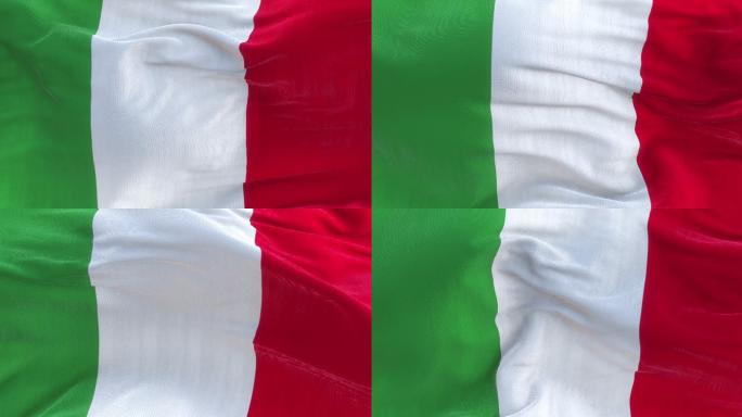 全屏意大利国旗缓缓飘扬