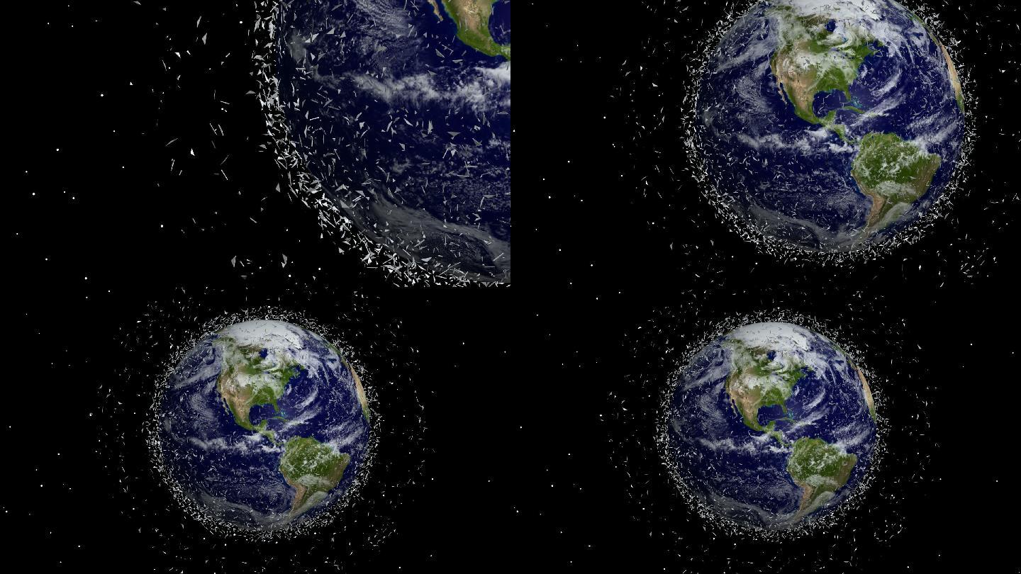 3d渲染地球轨道。