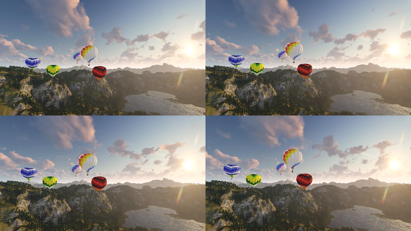 热气球三维视频