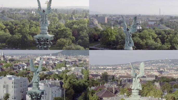 布达佩斯天使雕像鸟瞰图