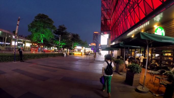 商业街 夜景 延时 小区 商业 街景