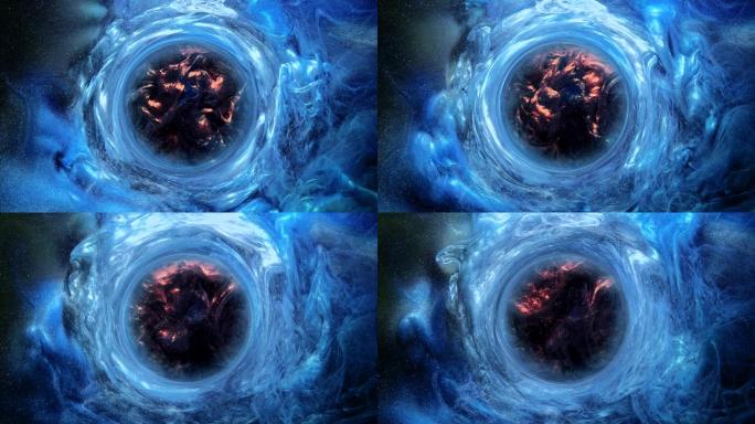 漩涡熔浆蓝色闪光圈动画