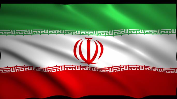 伊朗国旗的三维渲染