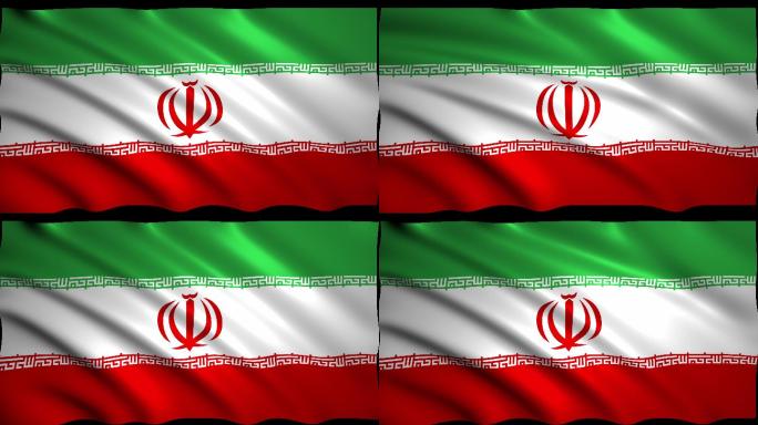伊朗国旗的三维渲染