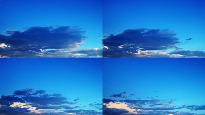 【HD天空】云层散去傍晚云霞蓝色奇幻时光