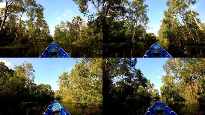 船在河流上滑行实拍视频素材