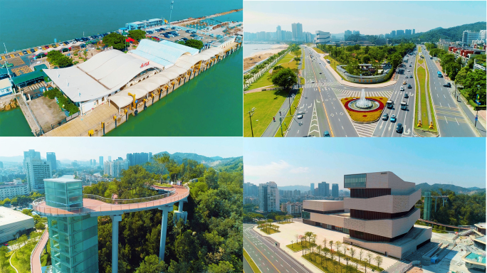 4K珠海城市公园景点风光