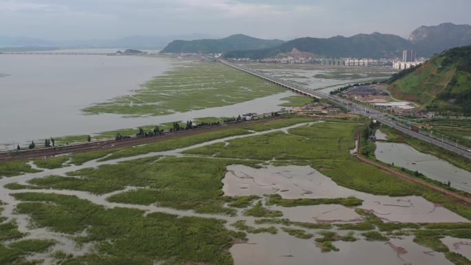 玉环76省道复线疏港公路太平大桥大景航拍