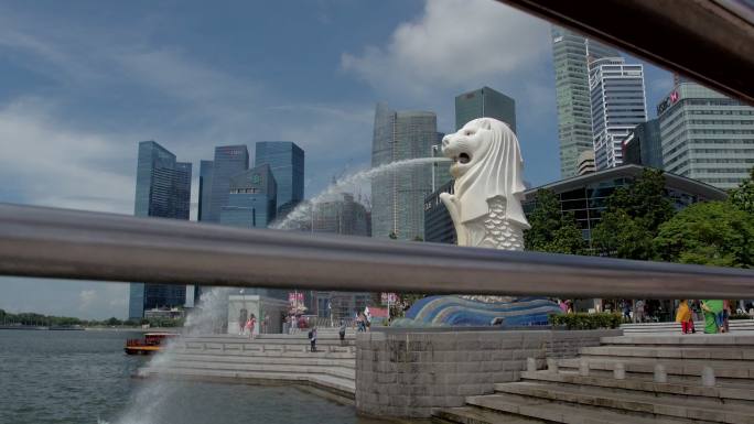 新加坡鱼尾狮公园和滨海湾金沙酒店