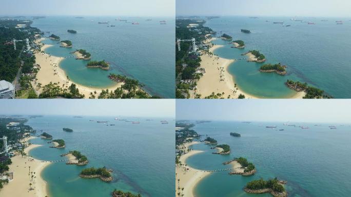 新加坡圣淘沙岛的空中镜头