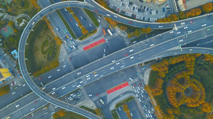 繁忙道路交通车流4K