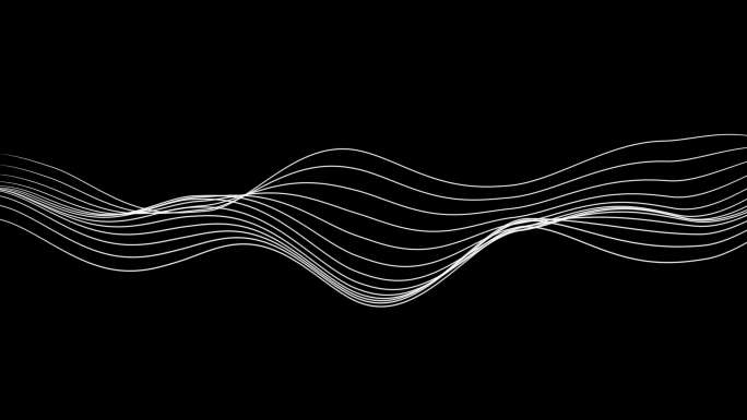 黑白音频声波和曲线背景