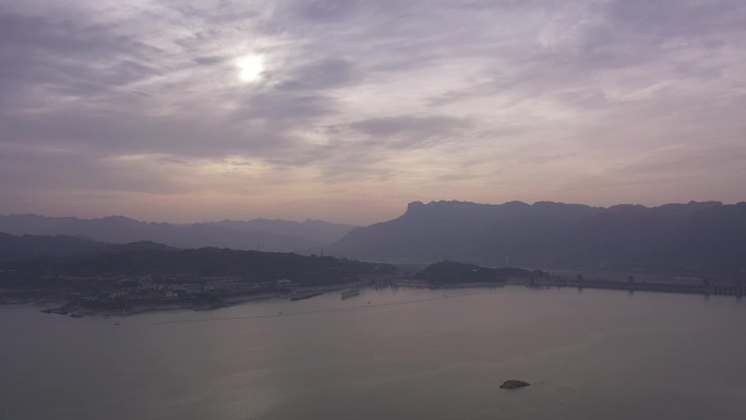 清晨 三峡水库 三峡大坝 航拍