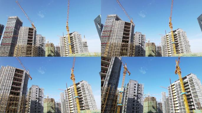 航拍杭州在建的建筑工地