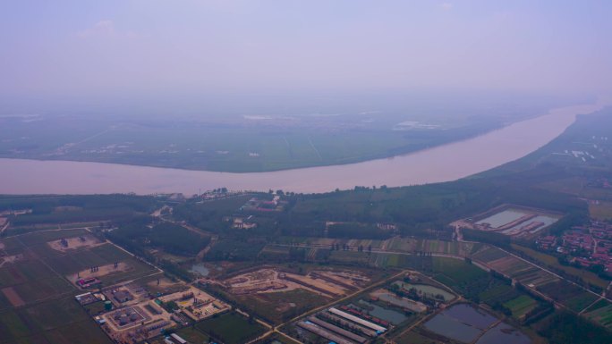 4K东营黄河灌溉沿岸农业种植