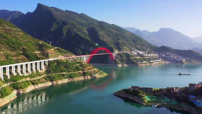 桥 河流 长江 三峡 宜昌 船 航拍