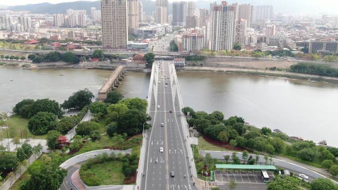 福建泉州笋江大桥交通航拍