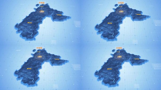 贵州六盘水水城县三维科技感地图