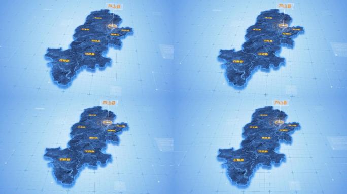 四川雅安芦山县三维科技感地图