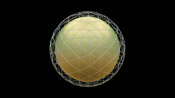 【4K时尚背景】金银3D球体旋转透明通道