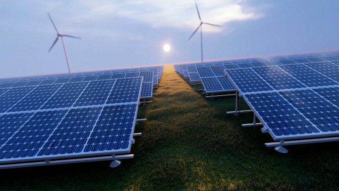 新能源太阳能光伏风力发电光能发电绿色能源