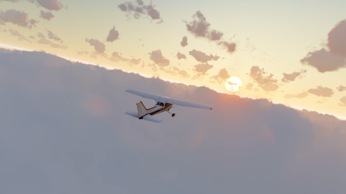 滑翔飞机翱翔云层 无人飞机 遥控飞机