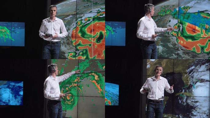 飓风预报主持人国外气象外国男性