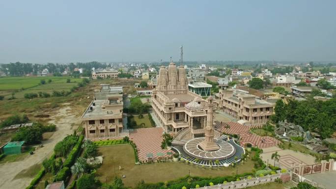德里郊区寺庙鸟瞰图